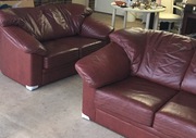 2 x 2 chocolate leather sofas
