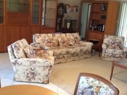 3 piece Moran lounge suite, Floral design, One 3 seater, 2 single chairs.