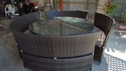 Large round wicker dining setting suite new buyer 