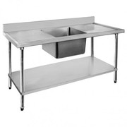 Fed Economic 304 Grade Stainless Steel Single Sink Benches 600 Deep 12
