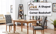 O&K Furniture 5 Shelf Industrial Corner Bookcase And Shelf, 